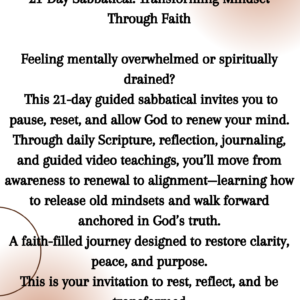 21-Day Sabbatical Retreat Mindset Planner & Guide:  Transforming Mindset Through Faith PDF